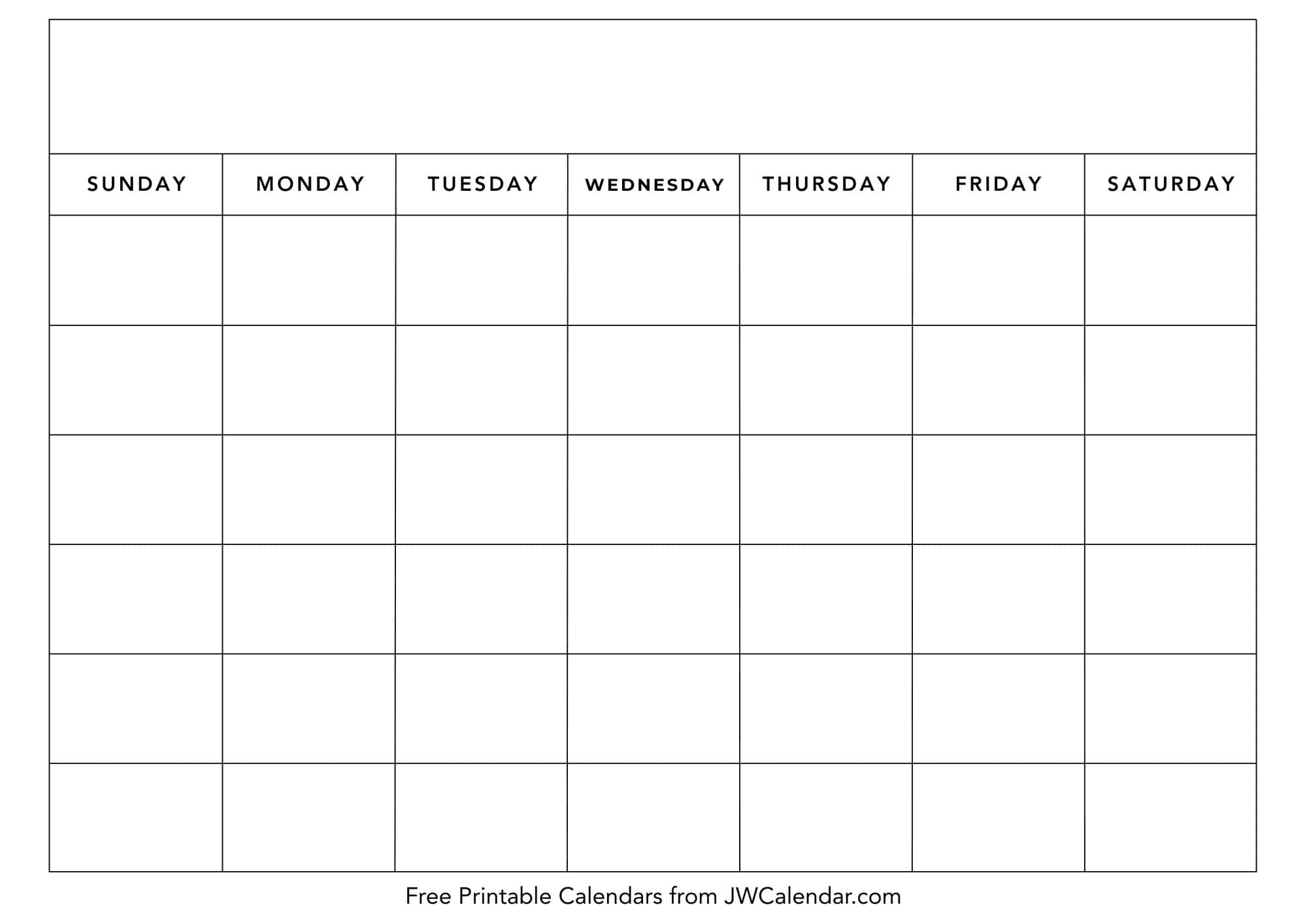Blank Calendar Printable Blank Calendar Printable