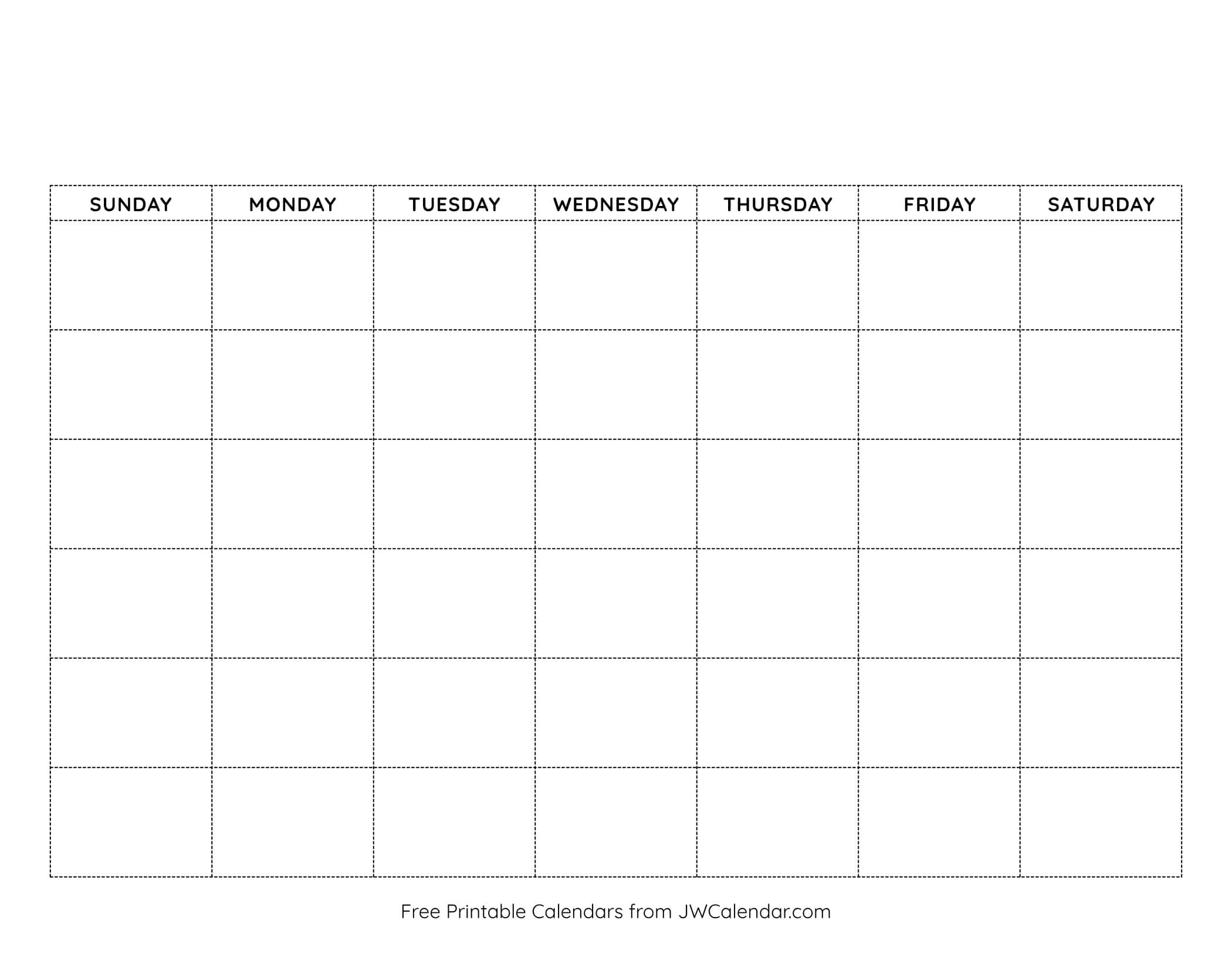 Blank Calendar Template Blank Calendar Template