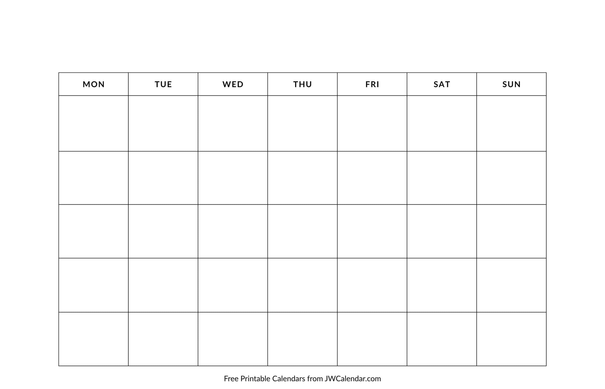 Free Blank Calendar Free Blank Calendar