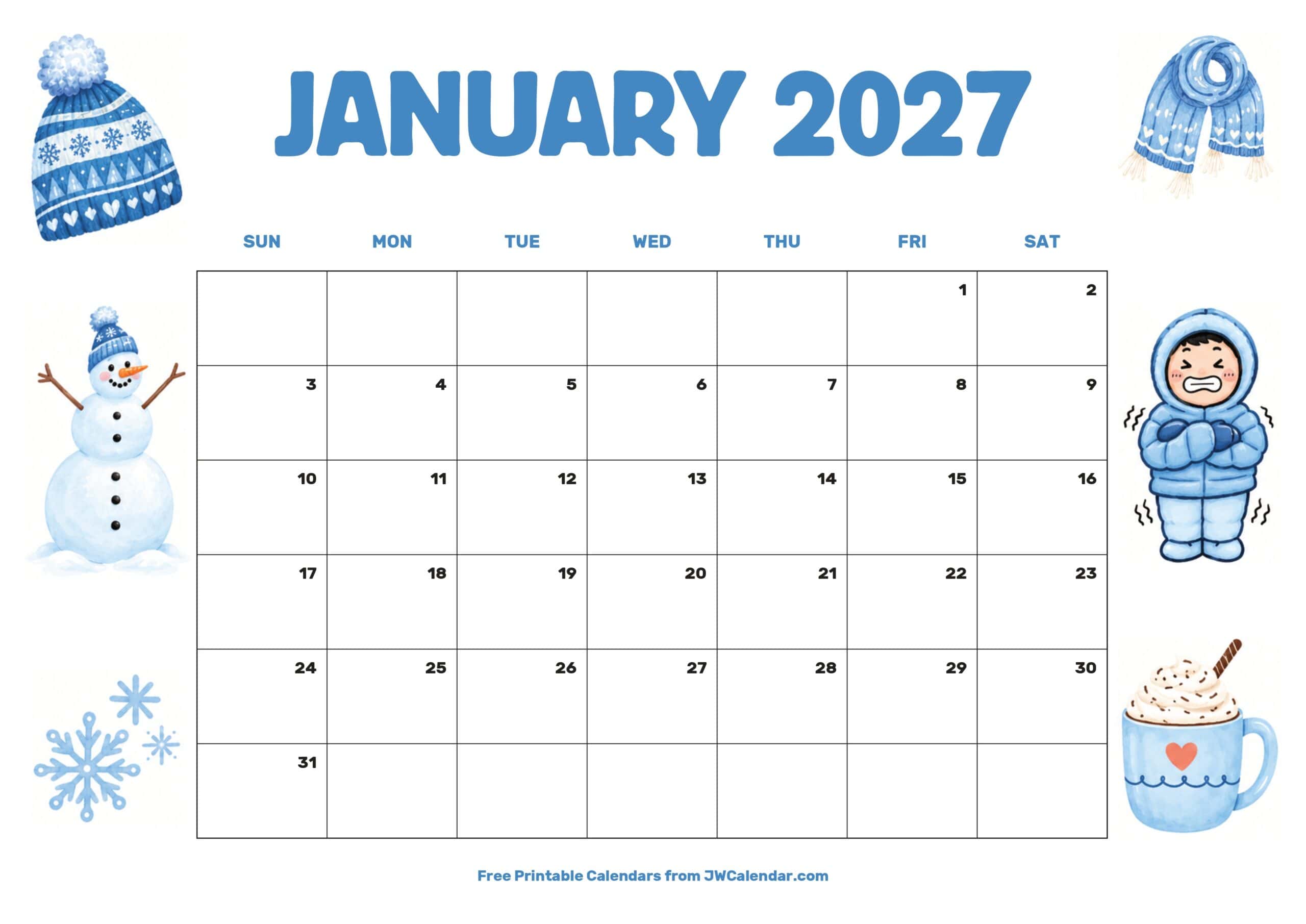 January 2027 Themed Calendar January 2027 Themed Calendar scaled