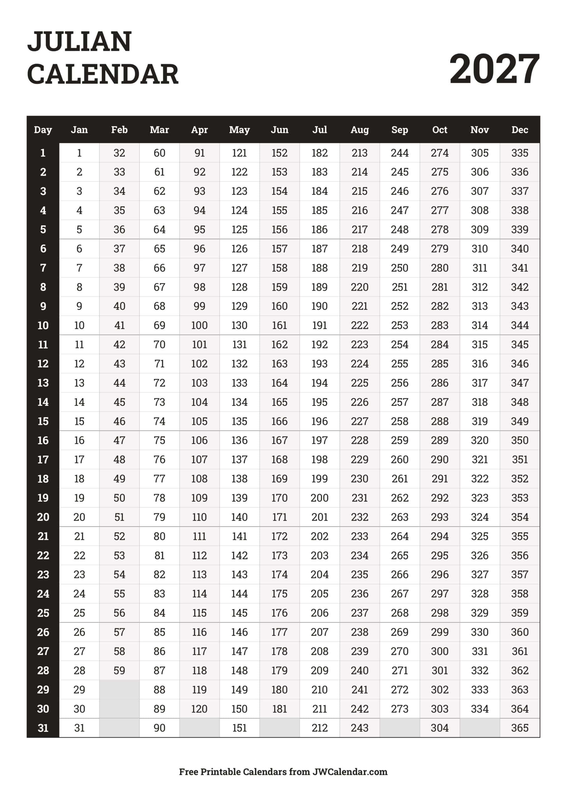 Julian Calendar 2027 Julian Calendar 2027